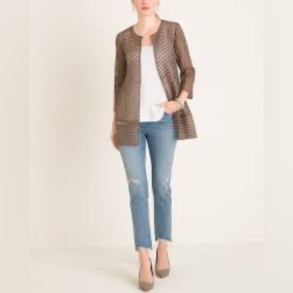 Chico's Jackets & Blazers - NWT Chico’s Travelers Novelty striped jacket size -3